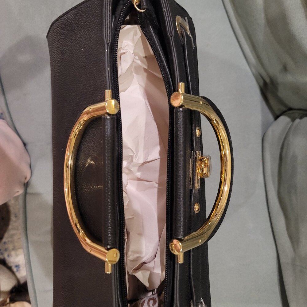 Black Roomy Crossbody Tote